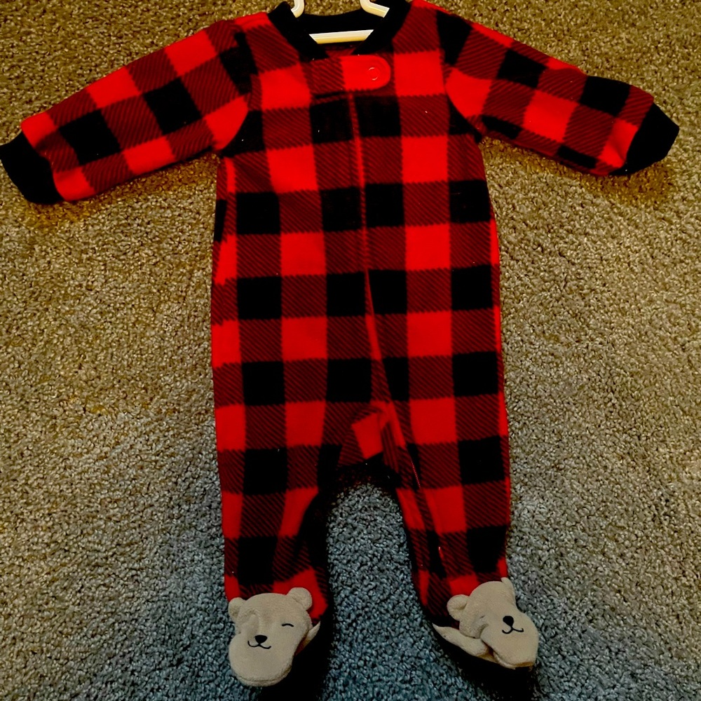 NB Carter’s buffalo plaid sleep and play